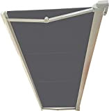 Store BANNE Coffre Integral MOTORISE RAL Blanc Toile Dickson® (3,93 x 3,5 m, Ardoise)