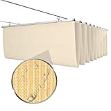 Sun Shade Sail Expandable Sunshade Slide Line Wave Shade Sail Weather Resistant UV Resistant Breathable for Garden Terraces Decks (Color ...
