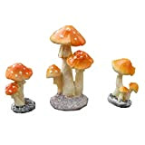 SunaOmni 3PCS Miniature Mushroom Décor, Mini Jardin Paysage Ornements Résine Micro Paysage Champignon Sculpture Décorations