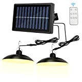 Suspension solaire à double tête, Lampes solaires d'extérieur IP65 étanches, Intégré 32 LED Éclairage d'allée à énergie solaire avec télécommande, ...