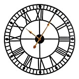 SXNYC Horloge Exterieure Etanche, Fonctionne À Piles, Horloge Murale en Romains en Plein Air Rétro Jardin Vintage Étanche pour Jardin/Patio/Cour
