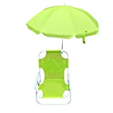 Syfinee Chaises de plage pliantes pour enfants avec parasol, chaise longue de jardin, chaise longue multifonctionnelle portable pour enfants