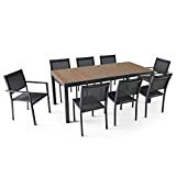 Table Extensible en Aluminium et polywood Marron