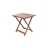 Table pliante en bois 60 x 80 cm, hauteur réglable, couleur noyer brillant, table de jardin de balcon