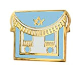Tablier Motif maçonnique bleu pâle Freemasonry Badge à épingle-K129A