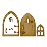 Taloit Portes de jardin féerique miniatures pour porte de jardin féérique et fenêtre - Ensemble de jardin féérique en bois ...
