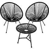 TecTake 800989 Ensemble Table et chaises de Jardin Meuble de Jardin Meuble extérieur Meuble de Jardin (Noir | No. 404410)
