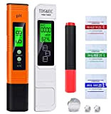 Testeur pH Mètre électronique, TDS&EC Mètre Température, 5 en 1 Testeur de Qualité de l'eau avec Écran LCD, Auto-Calibration, Test ...