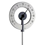 TFA 12.2055.10 Lollipop Thermomètre de Jardin Design Anthracite avec Aiguille Noire