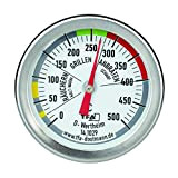 TFA Dostmann Thermomètre analogique 14.1029, pour gril/viande, pour mesurer la température de l'espace de cuisson, pour le gril/smoker, en acier ...