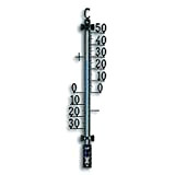 TFA Dostmann thermomètre analogique pour l'extérieur, 12.5001.01, en métal, avec degré de liberté, résistant aux intempéries, noir