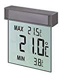 TFA Dostmann Thermomètre de fenêtre numérique Vision, avec grand écran pour lire la température extérieure, argent, 30.1025