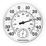 Thermomètre d'intérieur et d'extérieur Hygromètre – Thermomètre extérieur 10 pouces grand nombre, thermomètre 2 en 1 hygromètre, thermomètre extérieur pour ...