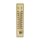 Thermomètre en bois, thermomètre mural d'intérieur en bois avec double échelle ℉ et ℃ pour maison, bureau, école, entrepôt, serre ...