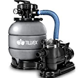 tillvex Système de Filtre à Sable 10 m³/h – 5 Fonctions de Filtration | Filtre de Piscine avec indicateur de ...