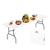 Todeco - Table Pliante,Table en Plastique Robuste, Table Pliante Transportable, 240 x 76 cm,Table en Plastique, Matériau: HDPE, Charge maximale: ...