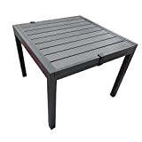 Toilinux.com Table de Jardin Extensible en Aluminium avec Plateau Composite Byron de 4 à 8 Personnes - Gris Anthracite