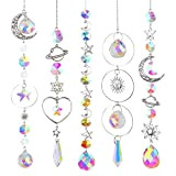 Tongdejing Lot de 5 pendentifs colorés en cristal à suspendre, attrape-soleil à suspendre, décoration de jardin, facile à installer, cadeau ...