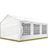 TOOLPORT Tente de réception 3x6 m pavillon Blanc bâche PE épaisse d'env. 180 g/m² imperméable Tente de Jardin