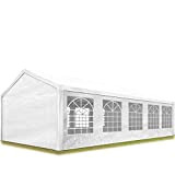 TOOLPORT Tente de réception 4x10 m pavillon Blanc bâche PE épaisse d'env. 180 g/m² imperméable Tente de Jardin