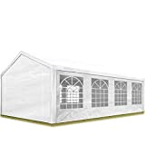 TOOLPORT Tente de réception 4x8 m pavillon Blanc bâche PE épaisse d'env. 180 g/m² imperméable Tente de Jardin