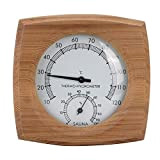 TOPINCN Thermomètre/hygromètre en bois 2 en 1 pour salle à vapeur