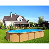 Trigano jardin - piscine métal hors sol aspect bois 7,60 x 3,95 x 1,32 m pi9530