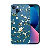 TTVV Coque pour iPhone 13 Mini,Transparente Cover avec Fleur Motif Etui en Silicone Gel TPU Dessin Housse de Protection Souple ...