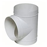 Union en T Vents PVC pour Extracteur d'air/Gaine flexible (100mm)