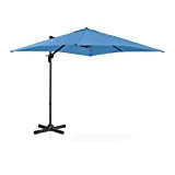 Uniprodo Parasol De Jardin Protection Solaire UNI_Umbrella_2SQ250BL (Bleu, Rond, Rotatif, Acier, Polyester, Ø 250 cm, Filtre UV)
