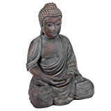 UNUS Statuette de Bouddha en Bronze, Décoration de Jardin en polyrésine, Sculpture décorative 46cm, Statue Assis
