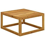 vidaXL Table Basse Table de Jardin Table de Patio Meuble de Terrasse Meuble d'Extérieur Arrière-Cour 68x68x29 cm Bois d'Acacia Solide