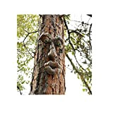 Vieil Homme Tree Hugger,Jardin Peeker Yard Art,Yard Art Sculpture Décorations Extérieur Sculpture Arbre Visage Jardin Arrière-Cour Décoration, Drôle de Résine ...