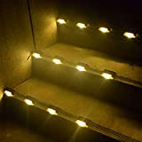 VKTY Lot de 8 lampes solaires de terrasse - Lampes solaires pour poteaux de clôture - Éclairage extérieur pour escaliers, ...