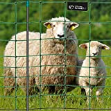 VOSS.farming Filet électrifiable de clôture pour Moutons, chèvres farmNET, 50 m, Hauteur 108 cm, 14 piquets, 2 Pointes, Vert