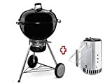 Weber - Barbecue à charbon Promo Kit 17851 Master-Touch GBS E-5750 Ø57 cm Black 14701004 + 17631 Cheminée allumage WEBER