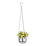 WIVAYE Pot de fleurs à suspendre en forme de boule à facettes avec crochet de plafond, moderne pour fenêtre, décoration ...