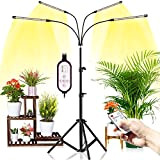wolezek Lampe de Plante, 80 LEDs 4 Têtes Lampe de Croissance avec Trépied LED Horticole, Lampe pour Plante Spectre Complet ...