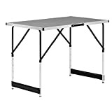 WOLTU® CPT8121gr Table de Camping Pliante Table de Jardin Table de Travail Table de Balcon réglable en Hauteur en Aluminium ...