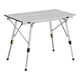 WOLTU CPT8129sb Table de Camping Pliante Pliable en Aluminum Table de randonnée Voyage Réglable en Hauteur 90x52.2X (45-72) cm