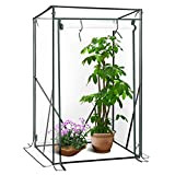 WOLTU GWH00101tp Serre de Jardin PVC pour légumes avec Porte, Transparent, 100x50x150/136cm