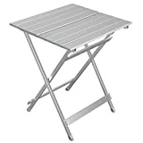WOLTU Table de Camping en Aluminium Table d'appoint Pliante Table de Balcon Table de Pique-Nique Ultra-légère Portable et Pliable 50.5x47x59.5cm ...