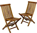 Wood-en-Stock - Lot de 2 chaises de Jardin en Teck huilé, chaises Pliantes
