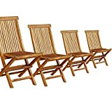 Wood-en-Stock - Lot de 4 chaises Pliantes en Teck huilé