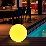 wuuhoo® Boule lumineuse LED"Gloria" – avec 16 couleurs, 8 modes eclairage et télécommande + batterie, Pour intérieur et extérieur, solaire ...