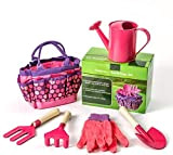 XOCKYE Lot de 6 outils de jardinage pour enfants, facile à transporter et pliable pour enfants, sac à outils multifonction ...