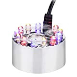 YALIKESI 12 lumières LED Qui Change de Couleur, atomiseur à ultrasons, pour Fontaine de Piscine pour intérieur pour extérieur