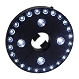 Yosoo Lampe LED pour Parasol éclairage sous Parapluie 28 LED Lumière Tente sans Fil pour Camping extérieur (Batterie Non Incluse)(Noir)