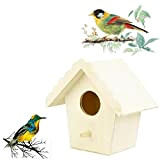 Youxiu Nid d'oiseau Maison en Bois Naturel Suspendu nichoir Maison pour Oiseaux en Bois Petite Maison d'oiseau pour Jardin extérieur ...