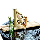 ZCED Kit De Fontaine en Bambou avec Pompe, Caractéristiques De l'eau en Bambou pour Le Jardin, Fontaine Japonaise Intérieure Extérieure, ...